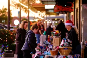 Artists and visitors gather along downtown Longview streets during the Decemeber 2025 Longview ArtWalk.
